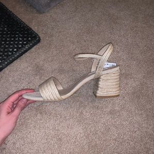 cream heeled sandals